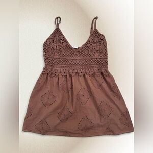 Brandy Melville Brown Lace Camisole